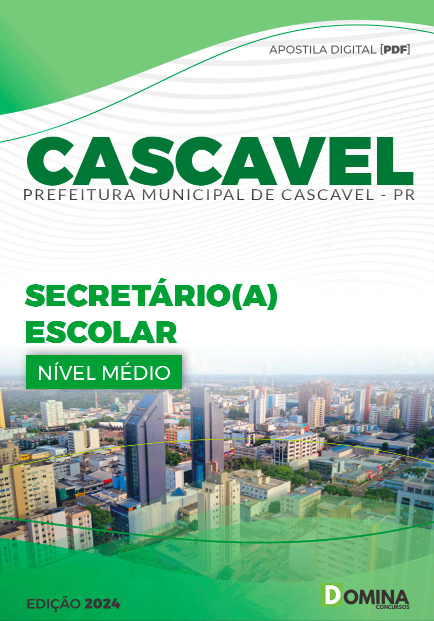 Apostila Prefeitura Cascavel PR 2024 Secretário Escolar