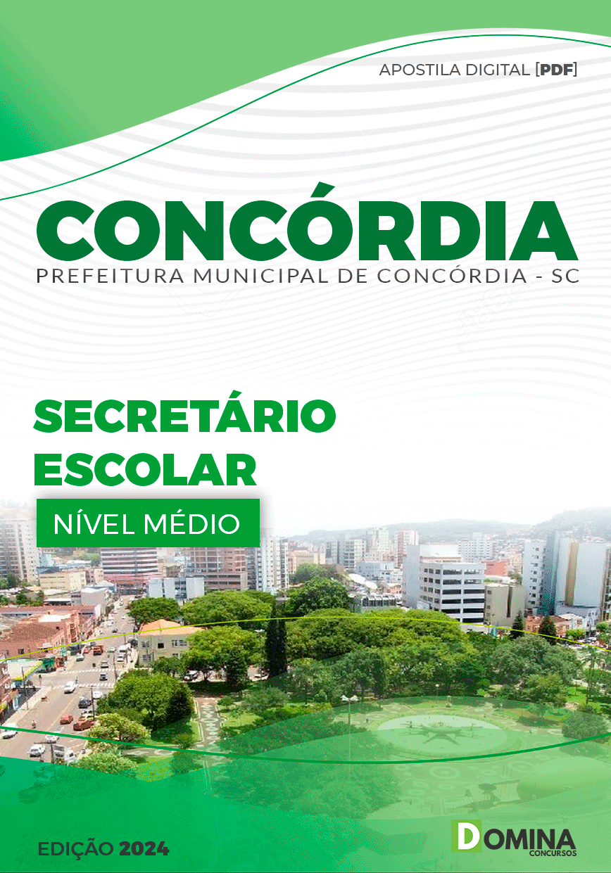 Apostila Prefeitura Concórdia SC 2024 Secretário Escolar
