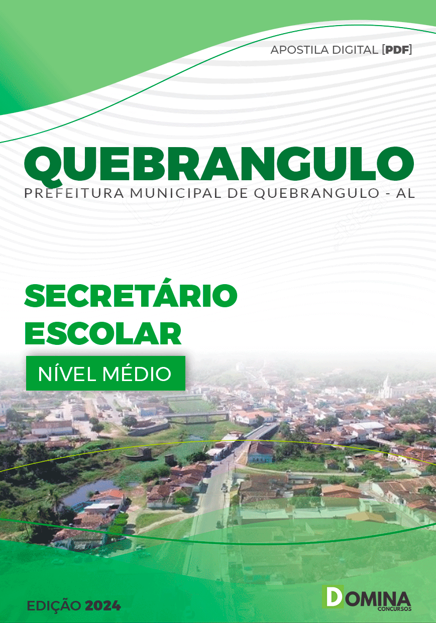 Apostila Pref Quebrangulo AL 2024 Secretário Escolar