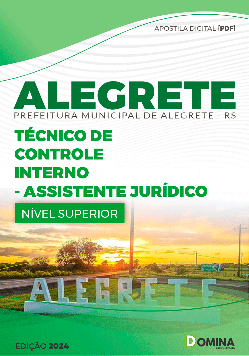 Apostila Alegrete RS 2024 Tec Controle Interno Assistente Jurídico