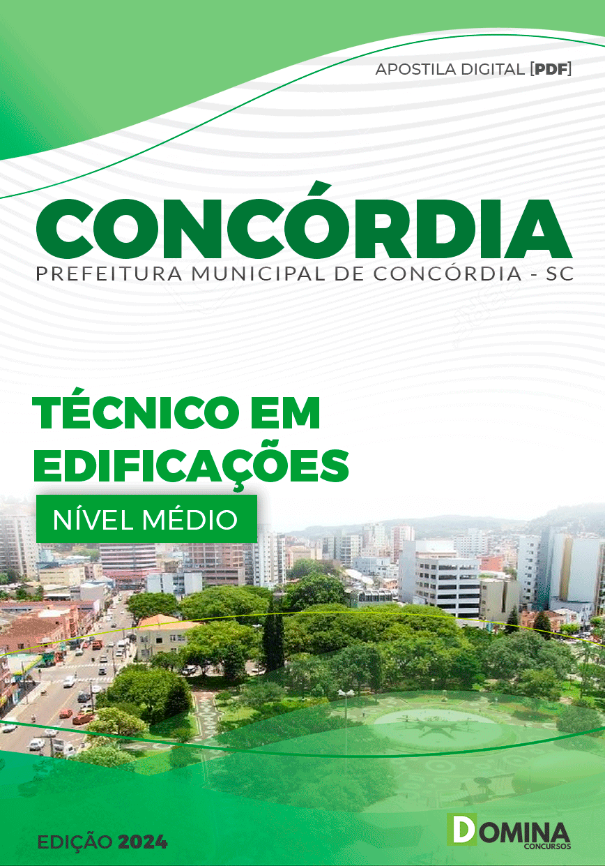 Apostila Prefeitura Concórdia SC 2024 Técnico em Edificações