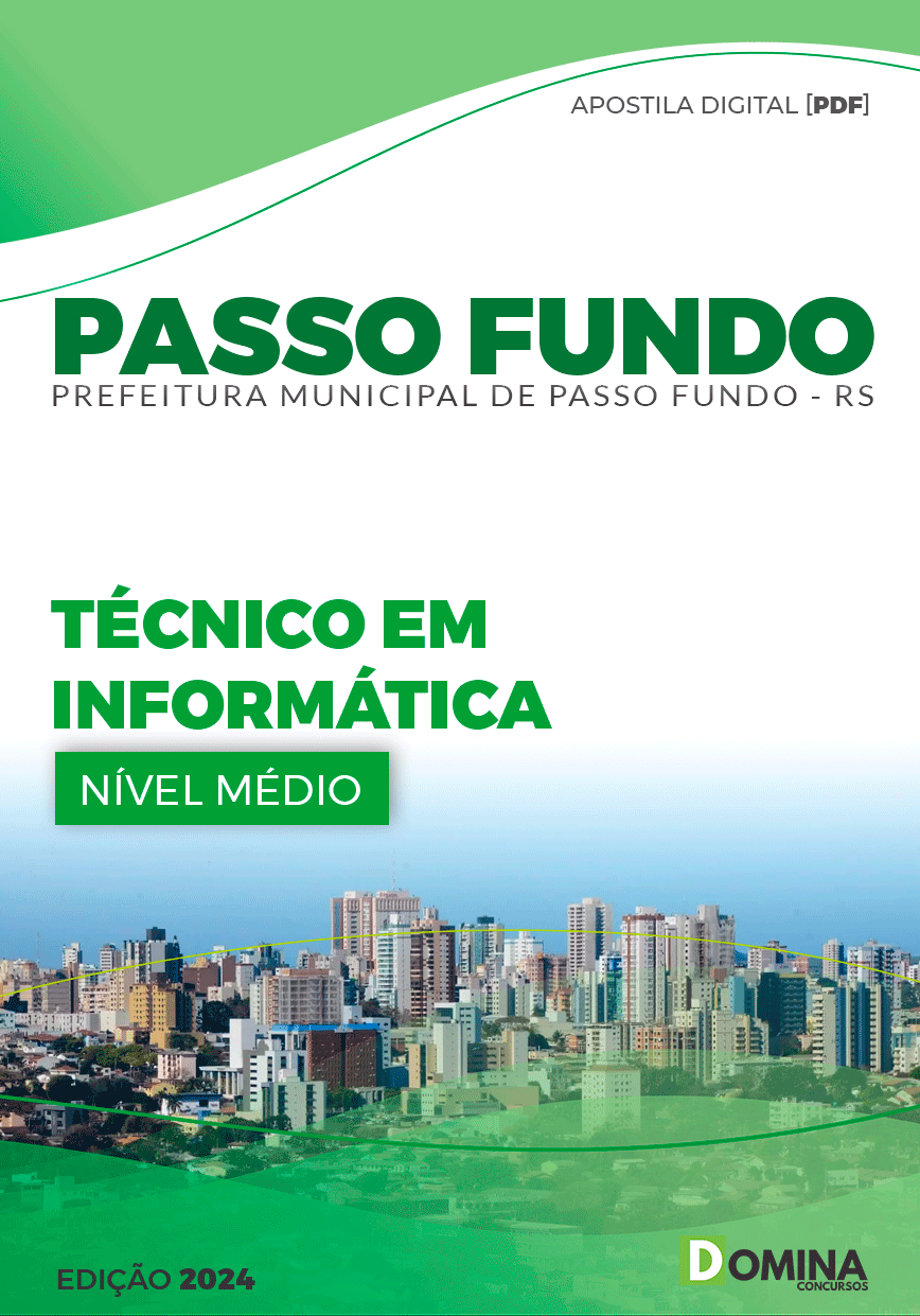 Apostila Pref Passo Fundo RS 2024 Técnico Informática