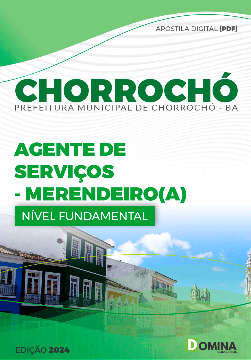 Apostila Prefeitura Chorrochó BA 2024 Merendeiro