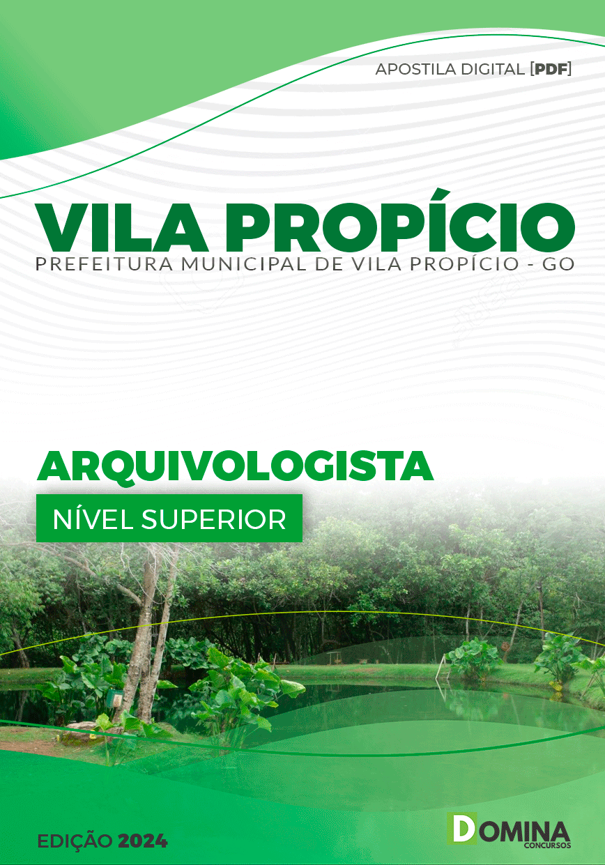 Apostila Prefeitura Vila Propício GO 2024 Arquivologista