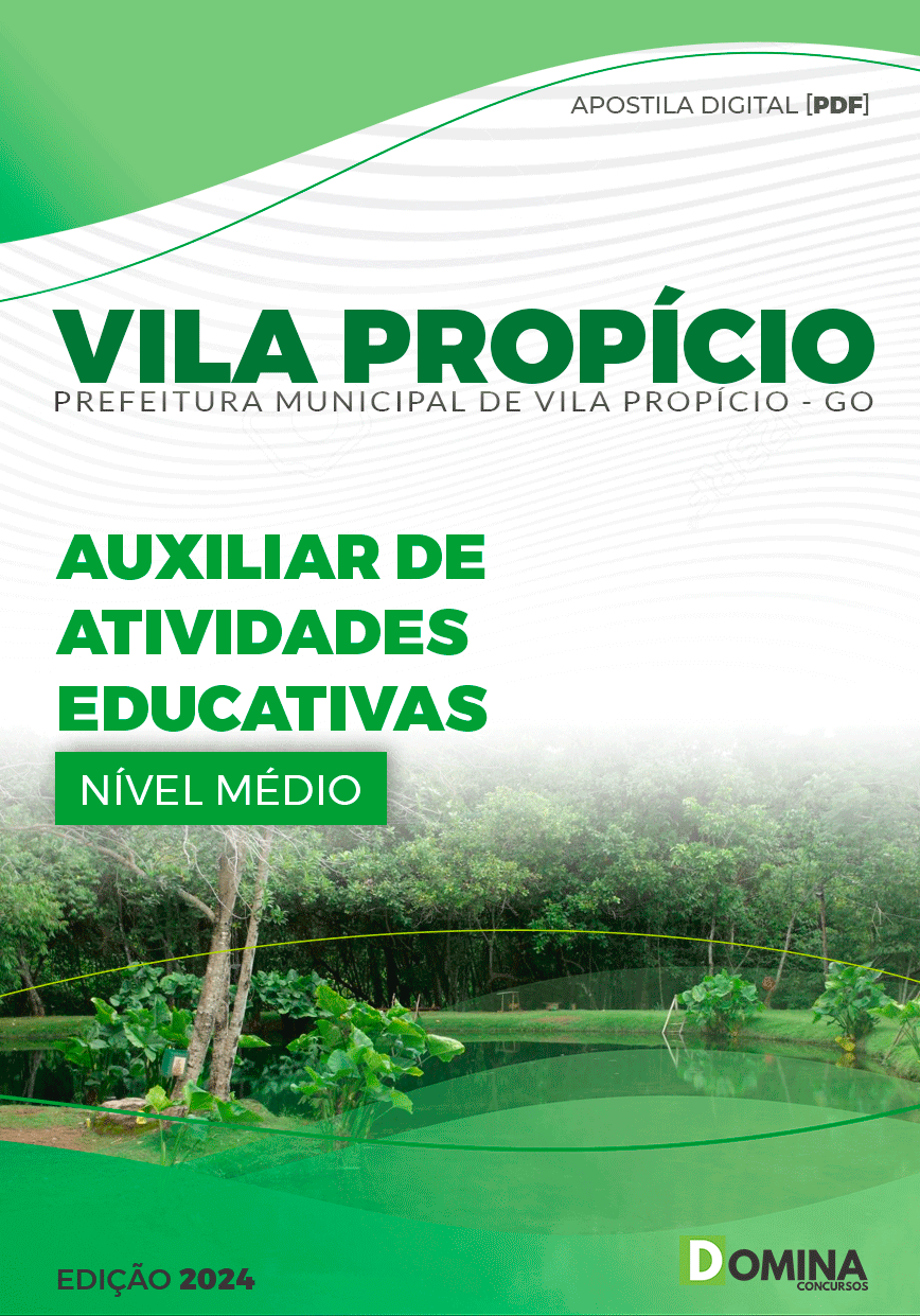 Apostila Prefeitura Vila Propício GO 2024 Auxiliar De Atividades Educativas