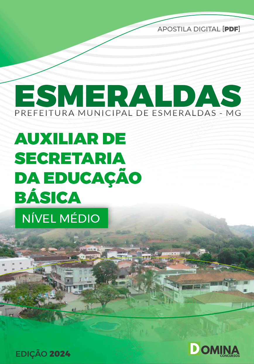 Apostila Prefeitura Esmeraldas MG 2024 Auxiliar Biblioteca