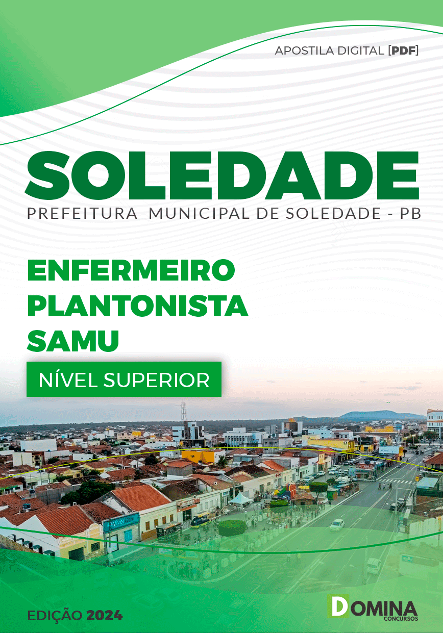 Apostila Prefeitura Soledade PB 2024 Enfermeiro Plantonista SAMU