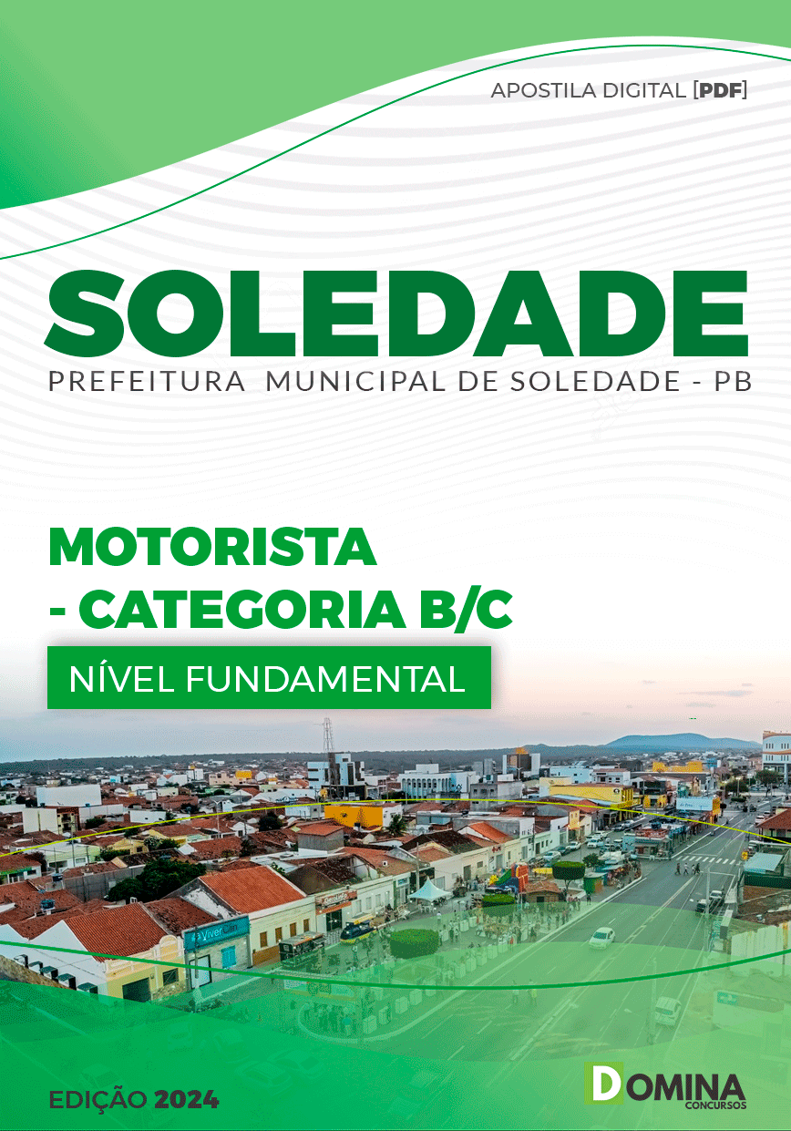 Apostila Prefeitura Soledade PB 2024 Motorista Categoria BC