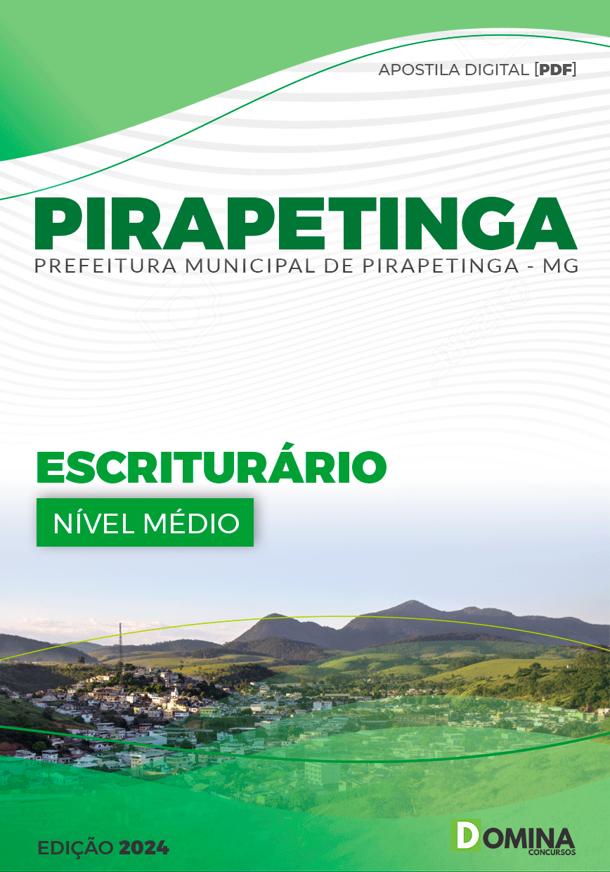 Apostila Pirapetinga MG 2024 Escriturário