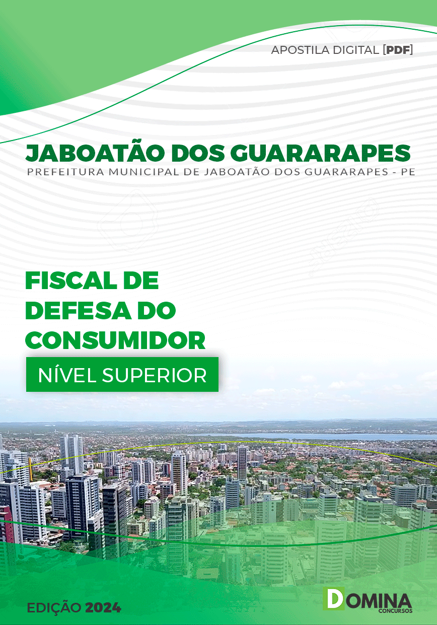 Apostila Prefeitura Jaboatão Guararapes PE 2024 Fiscal de Defesa