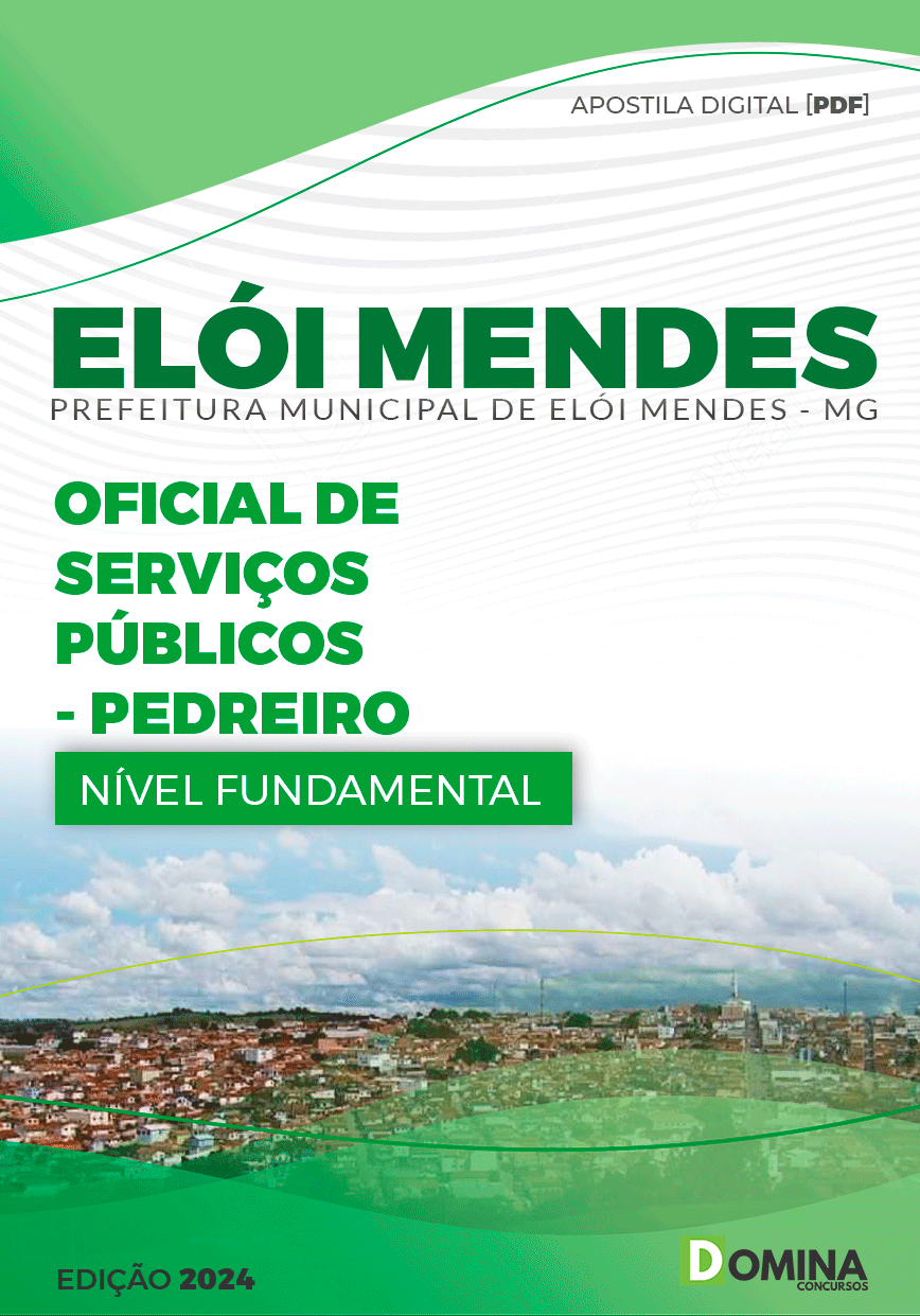 Apostila Elói Mendes MG 2024 Oficial Serviços Públicos Pedreiro