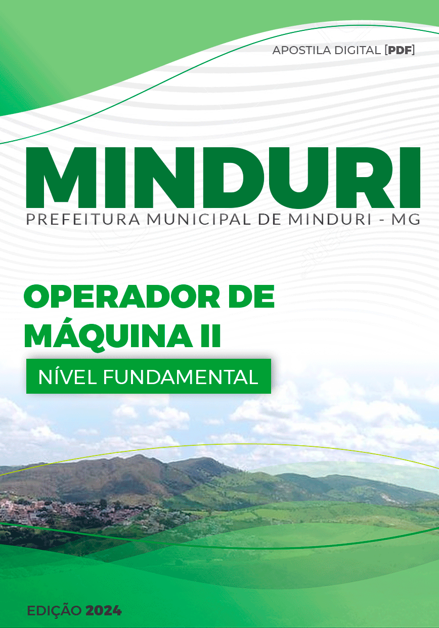 Apostila Minduri MG 2024 Operador De Máquina II