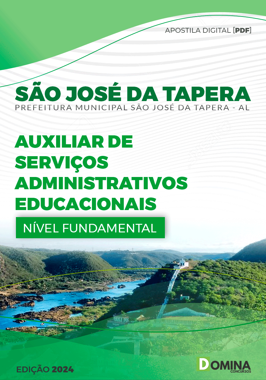Apostila Prefeitura São José Da Tapera AL 2024 Auxiliar De Serviços Administrativos Educacionais
