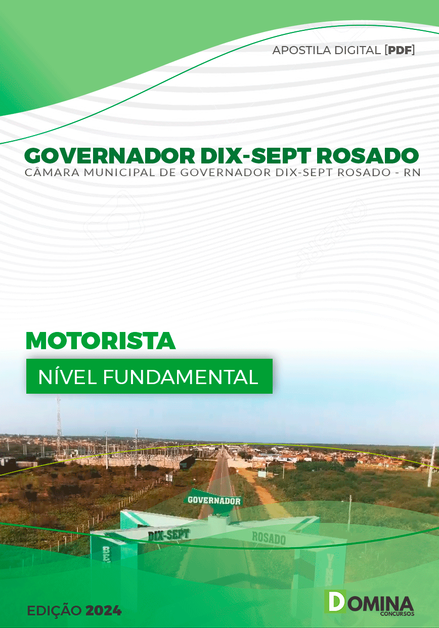 Apostila Câmara Gov Dix Sept Rosado RN 2024 Motorista