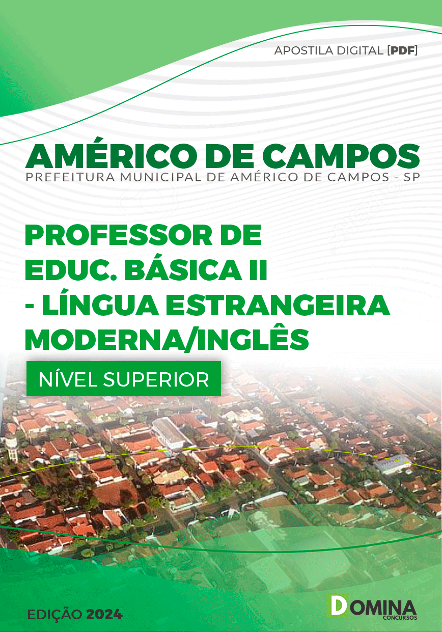 Apostila Professor de Inglês Américo de Campos SP 2024