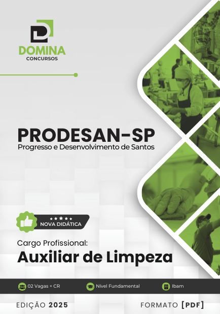 Apostila Auxiliar de Limpeza Prodesan SP 2025