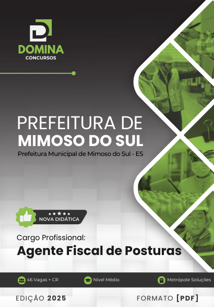 Apostila Agente de Fiscal Posturas Mimoso do Sul ES 2025