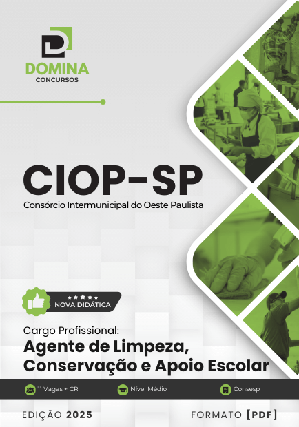 Apostila Agente de Limpeza e Apoio Escolar CIOP SP 2025