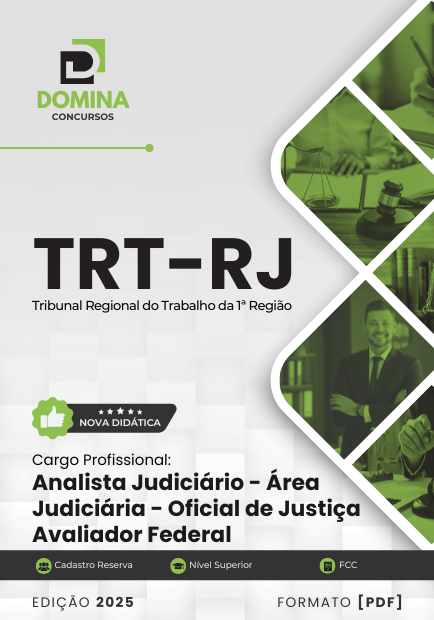 Apostila Analista Judiciário Oficial de Justiça Avaliador Federal TRT RJ 2025