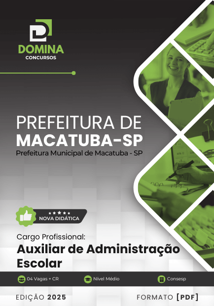 Apostila Auxiliar de Administração Escolar Macatuba SP 2025