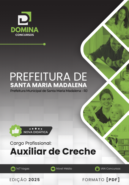 Apostila Auxiliar de Creche Santa Maria Madalena RJ 2025