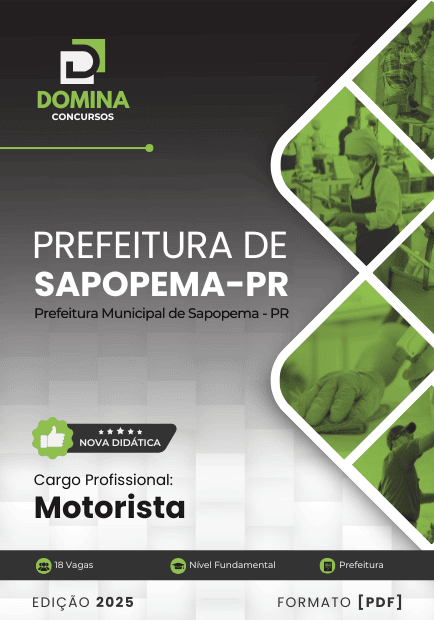 Apostila Motorista Sapopema PR 2025