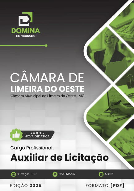 Apostila Auxiliar de Licitação Câmara Limeira do Oeste MG 2025