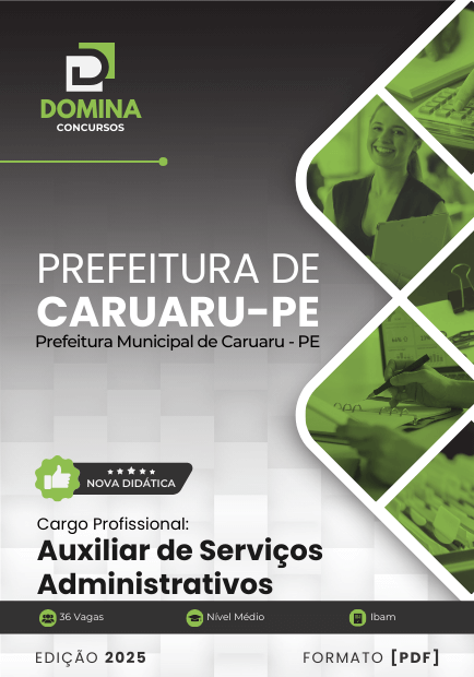 Apostila Auxiliar de Serviços Administrativos Caruaru PE 2025