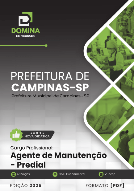 Apostila Agente Manutenção Predial Campinas SP 2025