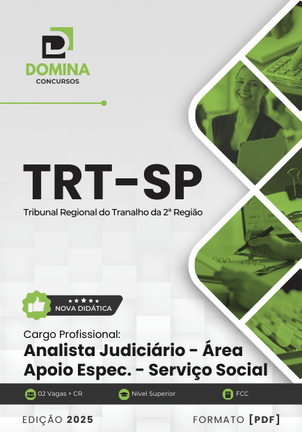 Apostila Analista Judiciário Apoio Especializado Serviço Social TRT SP 2025