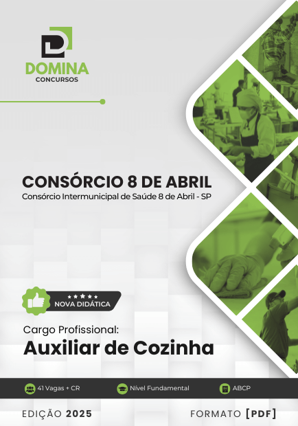 Apostila Auxiliar de Cozinha Consórcio Saúde 8 de Abril SP 2025