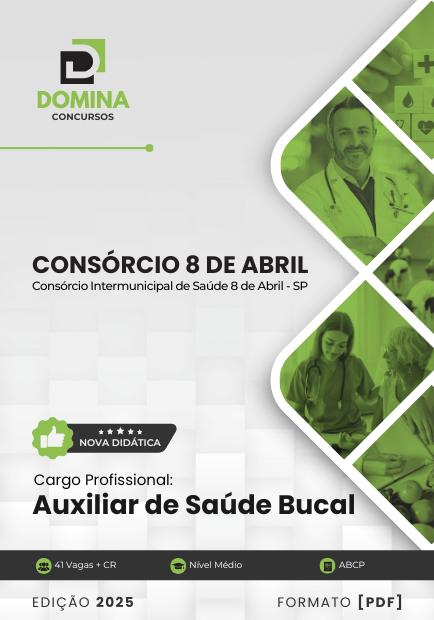 Apostila Auxiliar de Saúde Bucal Consórcio Saúde 8 de Abril SP 2025