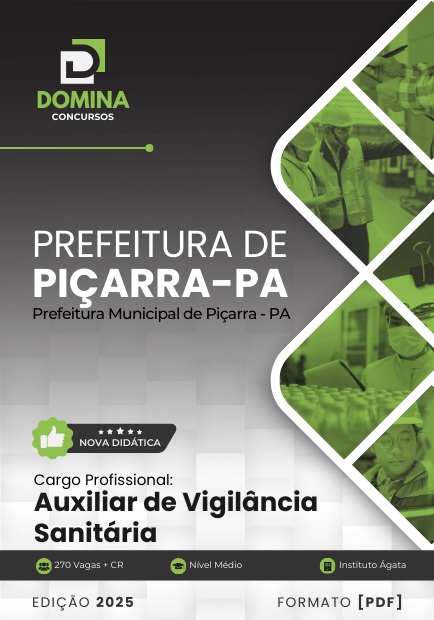 Apostila Auxiliar Vigilância Sanitária Piçarra PA 2025