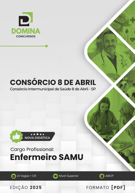 Apostila Enfermeiro SAMU Consórcio Saúde 8 de Abril SP 2025