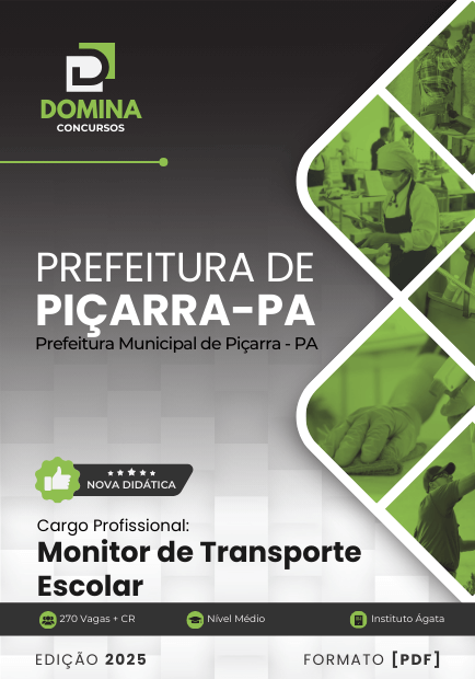 Apostila Monitor Transporte Escolar Piçarra PA 2025