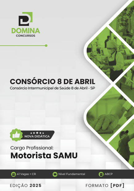 Apostila Motorista SAMU Consórcio Saúde 8 de Abril SP 2025