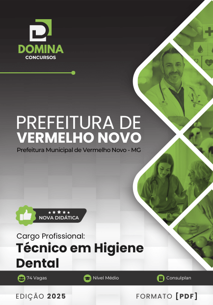 Apostila Técnico Higiene Dental Vermelho Novo MG 2025