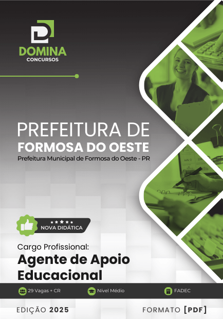 Apostila Agente de Apoio Educacional Formosa do Oeste PR 2025