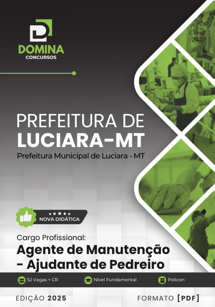 Apostila Agente de Manutenção Ajudante de Pedreiro Luciara MT 2025
