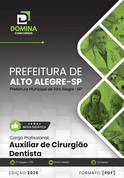 Apostila Auxiliar de Cirurgião Dentista Alto Alegre SP 2025