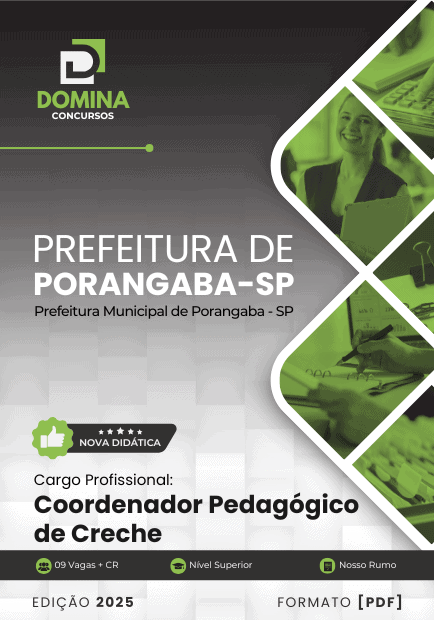 Apostila Coordenador Pedagógico de Creche Porangaba SP 2025