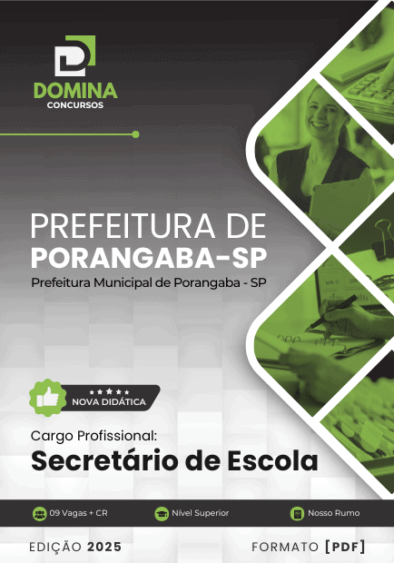 Apostila Secretário de Escola Porangaba SP 2025