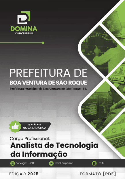 Apostila Analista Tecnologia Informação Boa Ventura de São Roque PR 2025