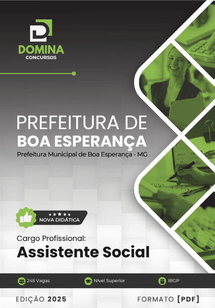 Apostila Assistente Social Boa Esperança MG 2025