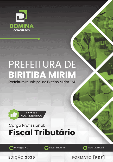 Apostila Fiscal Tributário Biritiba Mirim SP 2025