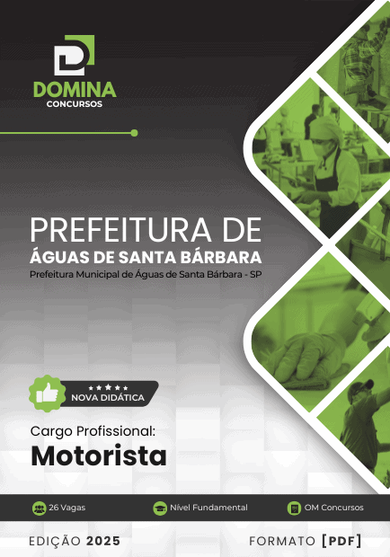 Apostila Motorista Águas de Santa Bárbara SP 2025