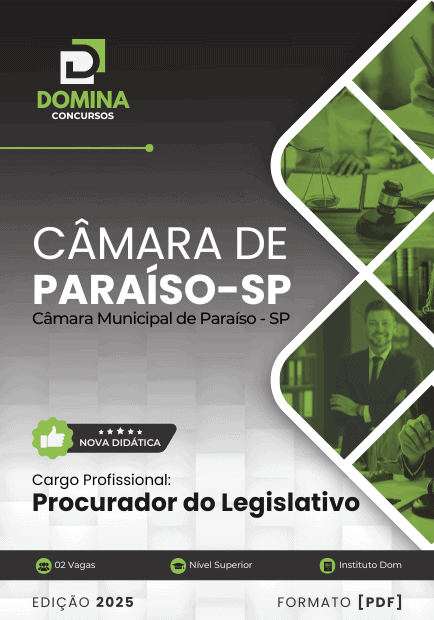 Apostila Contador do Legislativo Câmara Paraíso SP 2025
