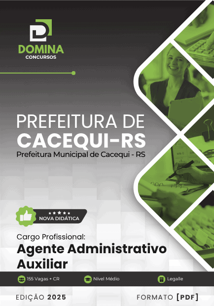 Apostila Agente Administrativo Auxiliar Cacequi RS 2025