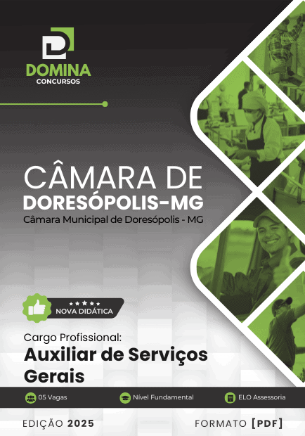 Apostila Auxiliar de Serviços Gerais Câmara Doresópolis MG 2025