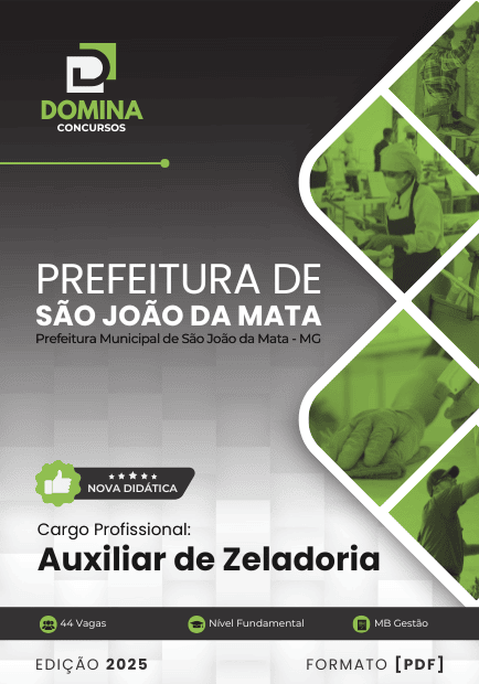 Apostila Auxiliar de Zeladoria São João da Mata MG 2025
